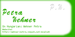 petra wehner business card
